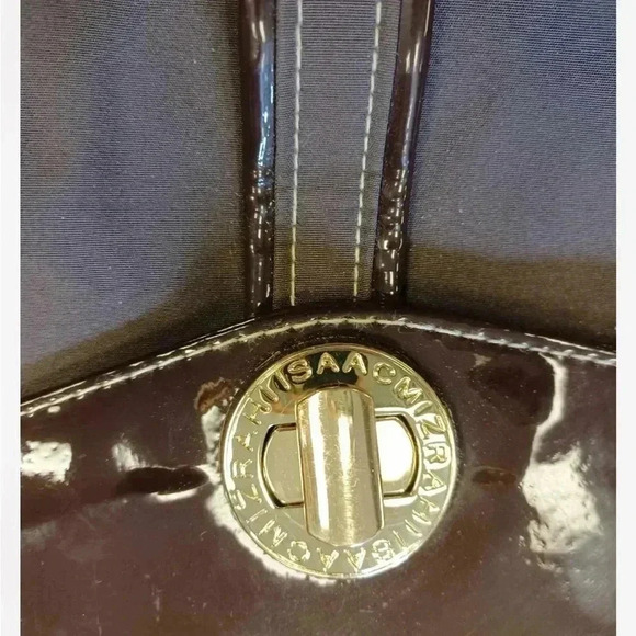 Isaac Mizrahi Brown Patent Leather Shoulder Bag  Purse - Picture 10 of 12